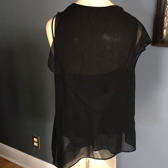 Vince Camuto sheer black sleeveless 2-pc top/tank - Picture 7 of 8
